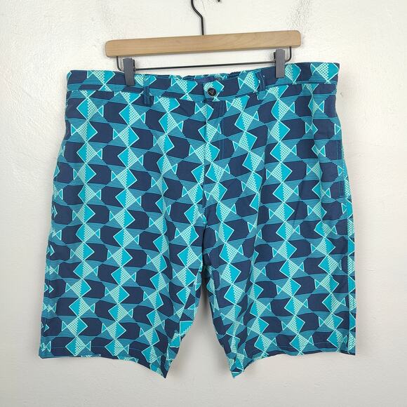 Vilebrequin Swim Shorts Mens XXXL Blue Geometric Print Swim Trunks Beach Summer